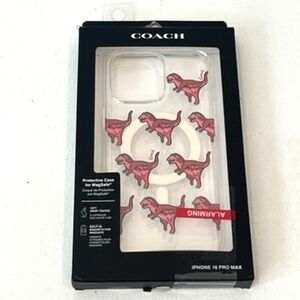 Coach Rexy Clear iPhone Case 16 ProMax Magsafe Drop Protection Dinosaur